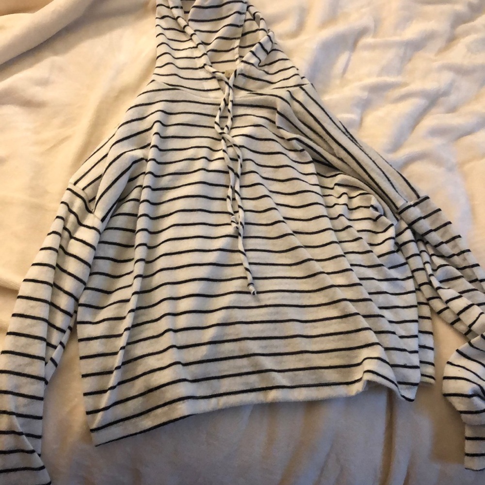 Striped hooded sweater